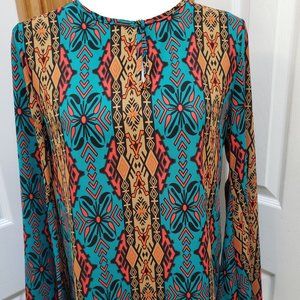 Women's Southwestern Patterned Blouse Size Small